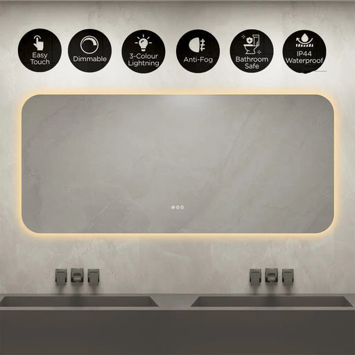 1.8mx0.8m Frameless LED Mirror Anti - fog Bathroom Mirrors Makeup Light Wall Mounted Mirrors - Amazingooh Wholesale