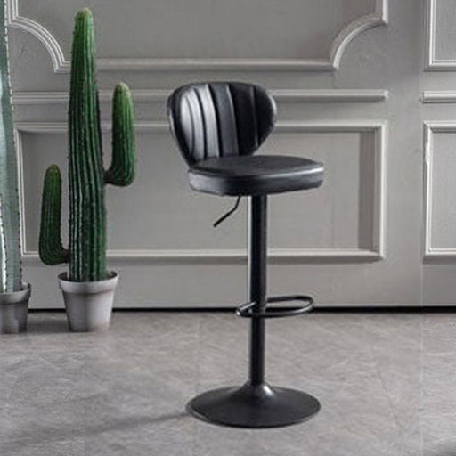 2 Pcs Bar Stools Kitchen Bar Stool Leather Barstools Swivel Gas Lift Counter Chairs BS8405 Black - Amazingooh Wholesale