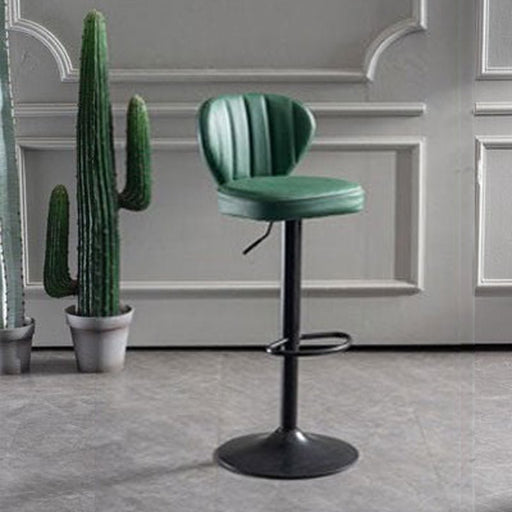 2 Pcs Bar Stools Kitchen Bar Stool Leather Barstools Swivel Gas Lift Counter Chairs BS8405 Green - Amazingooh Wholesale