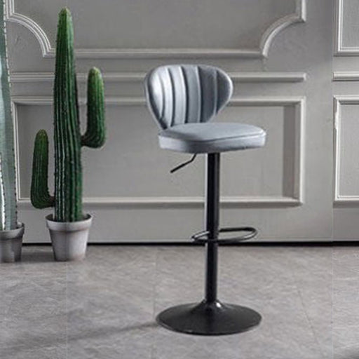 2 Pcs Bar Stools Kitchen Bar Stool Leather Barstools Swivel Gas Lift Counter Chairs BS8405 Grey - Amazingooh Wholesale