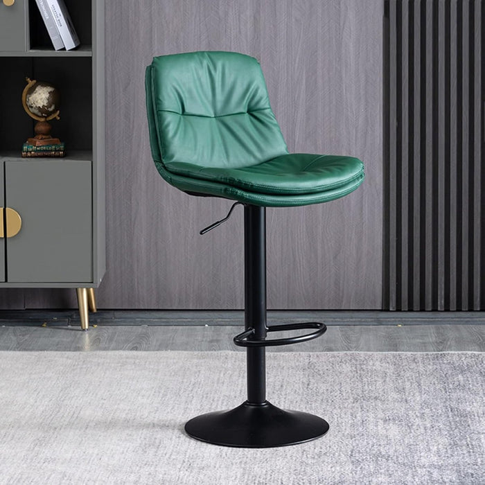 2 Pcs Bar Stools Kitchen Bar Stool Leather Barstools Swivel Gas Lift Counter Chairs BS8406 Green - Amazingooh Wholesale