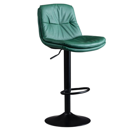 2 Pcs Bar Stools Kitchen Bar Stool Leather Barstools Swivel Gas Lift Counter Chairs BS8406 Green - Amazingooh Wholesale