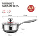22cm 316L Stainless Steel Saucepan Compound Steel Honeycomb Nonstick Sauce Pan with Glass Lid 2.7L Pot Stay - Cool Handle Multipurpose Milk Saucepan, Induction Capable and Gas Stove - Amazingooh Wholesale