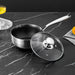 24cm 316L Stainless Steel Saucepan Compound Steel Honeycomb Nonstick Sauce Pan with Glass Lid 3.2L Pot Stay - Cool Handle Multipurpose Milk Saucepan, Induction Capable and Gas Stove - Amazingooh Wholesale