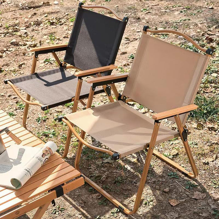 AMZ Folding Camping Chair, Portable Camping Chair, Lightweight Camping Backpacking Chair, Outdoor Beach Chair for Camping Hiking Garden Travel Beach Picnic BBQ Outdoor (Beige, Medium) - Amazingooh Wholesale