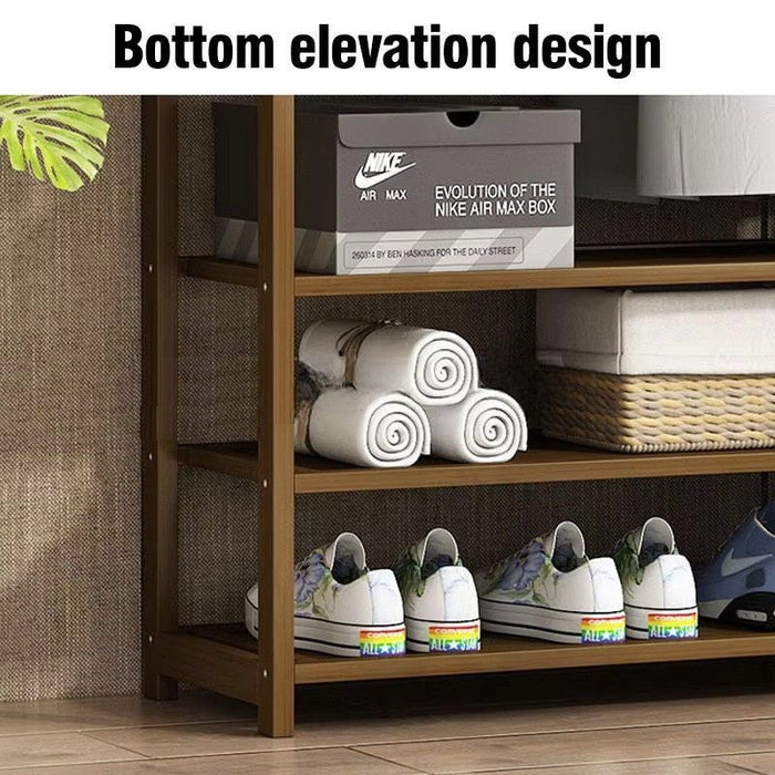 Bamboo Clothes Rack Garment Closet Storage Organizer Hanging Rail Shelf Dress room - Amazingooh Wholesale