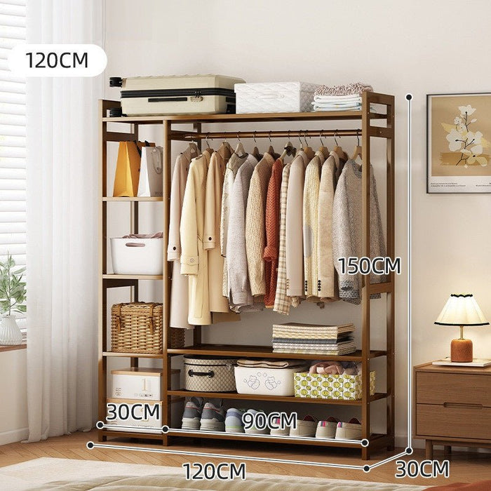 Bamboo Clothes Rack Garment Closet Storage Organizer Hanging Rail Shelf Dress room - Amazingooh Wholesale