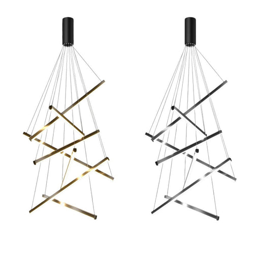 BAMDECOR 120cm Adjustable Pendant Light for Double - Storey Villa Commercial Use with Soft Light and Eye Protection Black Aluminum & Silicone - Amazingooh Wholesale