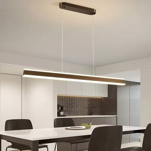 BAMDECOR 1.2M Modern Minimalist Trapezoid Pendant Light Adjustable LED Bar Light for Dining Room and Kitchen - Black - Amazingooh Wholesale