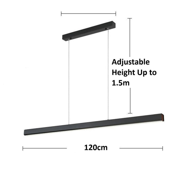 BAMDECOR 1.2M Modern Minimalist Trapezoid Pendant Light Adjustable LED Bar Light for Dining Room and Kitchen - White - Amazingooh Wholesale