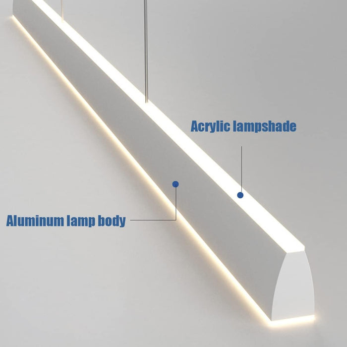 BAMDECOR 1.2M Modern Minimalist Trapezoid Pendant Light Adjustable LED Bar Light for Dining Room and Kitchen - White - Amazingooh Wholesale