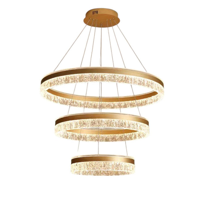 BAMDECOR 180W Modern Luxury Ring Pendant Light Adjustable Water Ripple LED Chandelier for Living Room and Dining Room - Amazingooh Wholesale