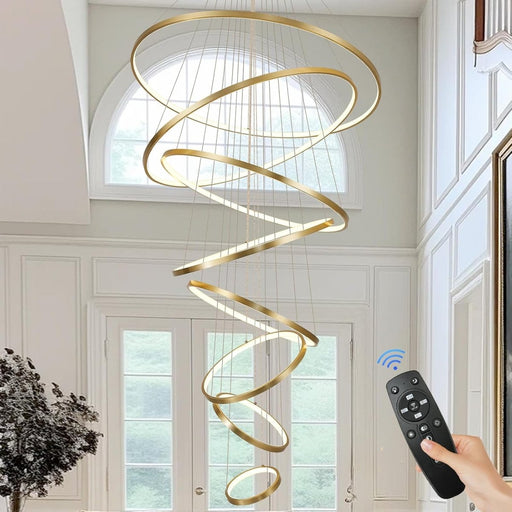 BAMDECOR Gold Nordic Home Decor Dining Room Pendant lamp lights Ceiling Lamp Hanging Light Chandelier Lamps (8 Rings - Gold) - Amazingooh Wholesale