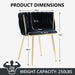 Black Modern Hand Weaving Dining Chairs,Velvet Upholstered Side Chairs with Gold Legs, Chic Vanity Chairs with Armrest, Accent Chair for Dining Room, and Cafe Set of 2 - Amazingooh Wholesale