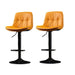 ETERNA Bar Stools Kitchen Bar Stool Leather Barstools Swivel Gas Lift Counter Chairs BS8406 Orange - Amazingooh Wholesale