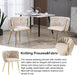 Ivory Modern Hand Weaving Dining Chairs,Velvet Upholstered Side Chairs with Gold Legs, Chic Vanity Chairs with Armrest, Accent Chair for Dining Room, and Cafe Set of 2 - Amazingooh Wholesale