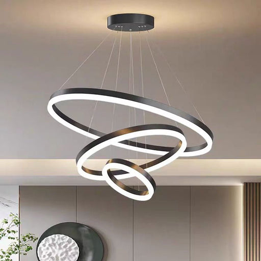 Minimalist LED Pendant Light Adjustable Circular Chandelier for Living Room and Dining Room - Amazingooh Wholesale