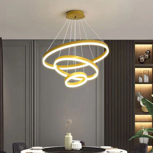 Minimalist LED Pendant Light Adjustable Circular Chandelier for Living Room and Dining Room - Amazingooh Wholesale