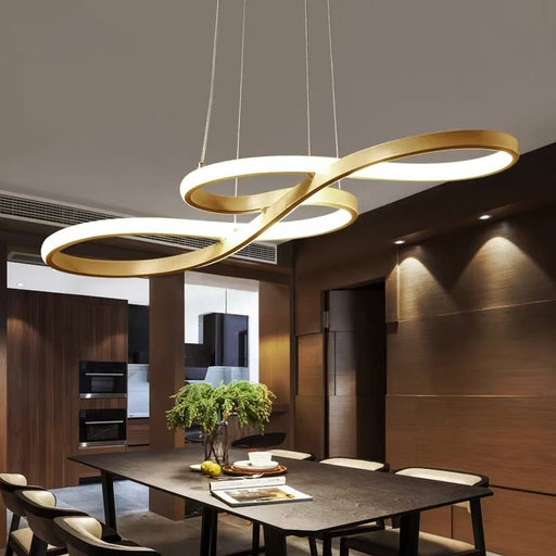 Modern Chandelier Infinity LED Pendant Light Adjustable 3 Color Dimmable Remote Control for Dining Bar Living Room 120cm - Amazingooh Wholesale