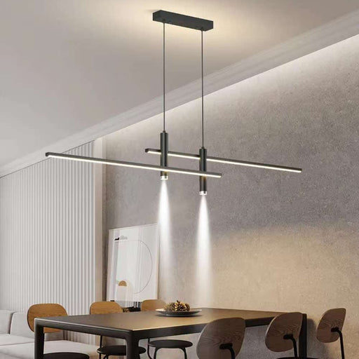 Modern Linear LED Pendant Light Adjustable 3 Color Dimmable Remote Control for Dining Bar Living Room 120cm - Amazingooh Wholesale