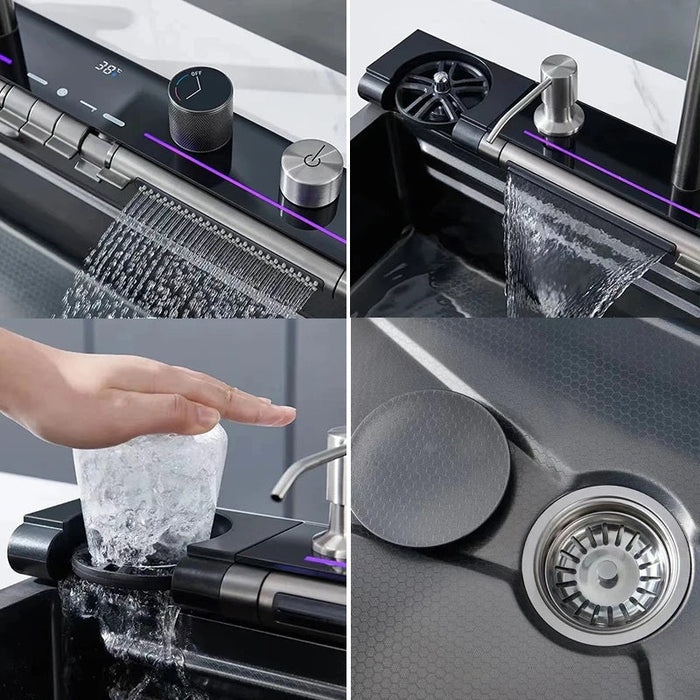 NEW Coming Soon 2024 Integrated Waterfall Kitchen Sink Honeycomb Technology Large Digitial Display Stainless Steel Water Filter Cup Washer (Copy) - Amazingooh Wholesale