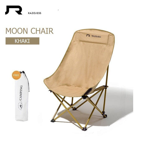 RAZOJESS Enlarged Moon Chair for Outdoor Camping Fishing Picnic (Green/Sky Blue/Khaki) - Amazingooh Wholesale