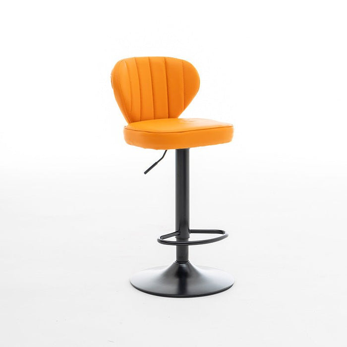 VELLUTO Bar Stools Kitchen Bar Stool Leather Barstools Swivel Gas Lift Counter Chairs BS8405 Orange - Amazingooh Wholesale