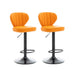 VELLUTO Bar Stools Kitchen Bar Stool Leather Barstools Swivel Gas Lift Counter Chairs BS8405 Orange - Amazingooh Wholesale