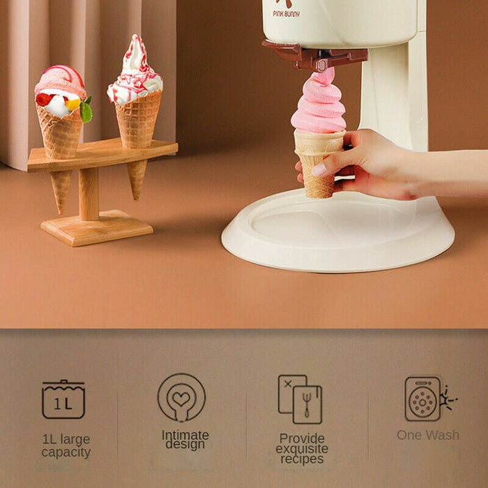 220V Electric Ice Cream Maker Auto Mini Household Fruit Kids DIY Kitchen  Machine