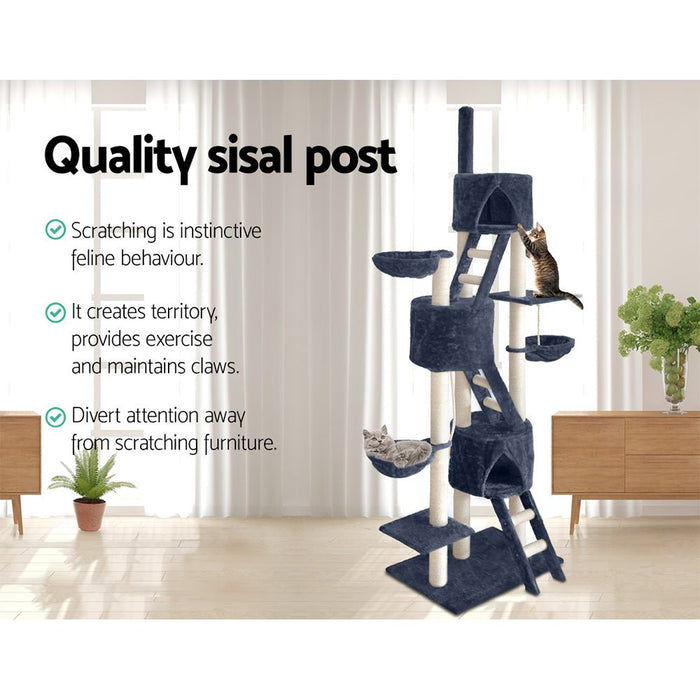 i.Pet Cat Tree Trees Scratching Post Scratcher Tower Condo House Grey 244cm - Amazingooh Wholesale