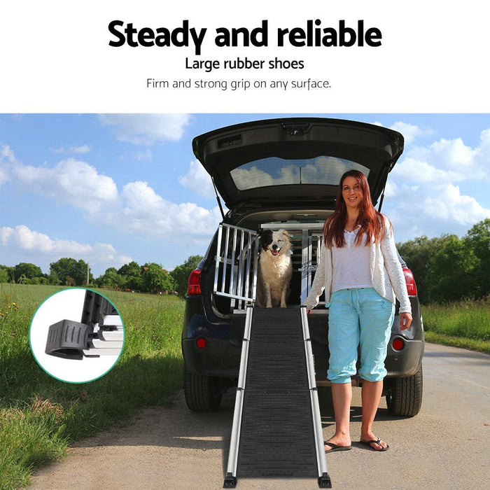 i.Pet Dog Ramp Dog Steps Pet Car Travel Step Stair Foldable Portable Ladder Aluminium - Amazingooh Wholesale