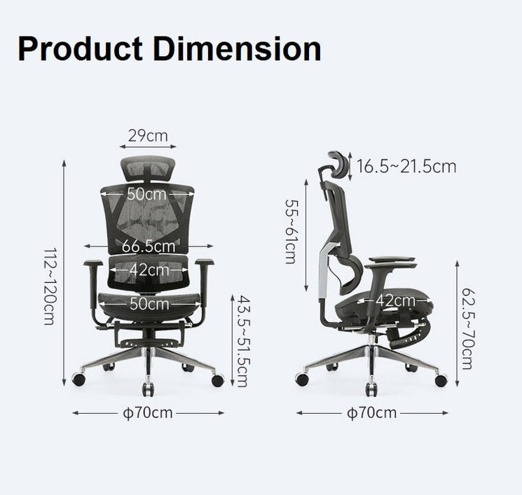 Sihoo Vito M90 Ergonomic Office Chair with Footrest Seat Adjustable ...